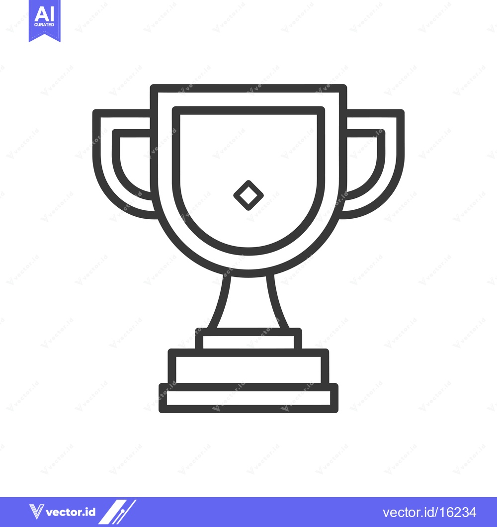 Premium Vector of A line drawing of a trophy with a diamond at the top