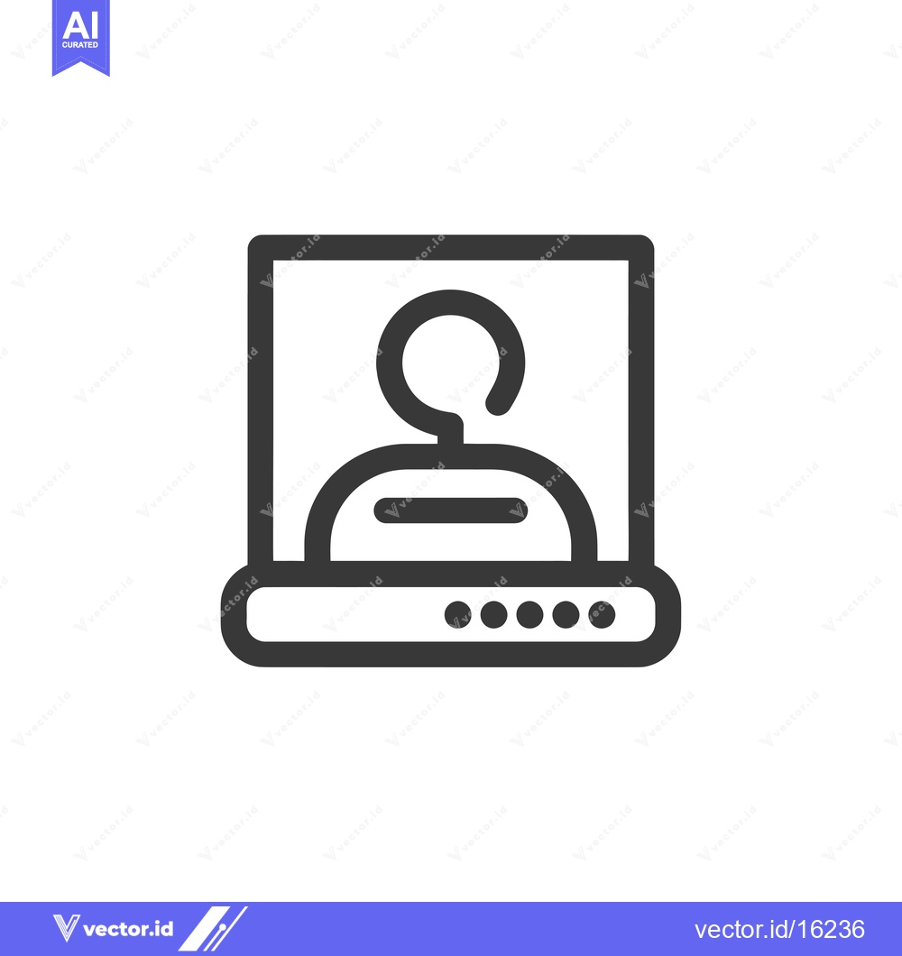 Premium Vector dari A Line Drawing of a User Profile Icon on a Computer Screen