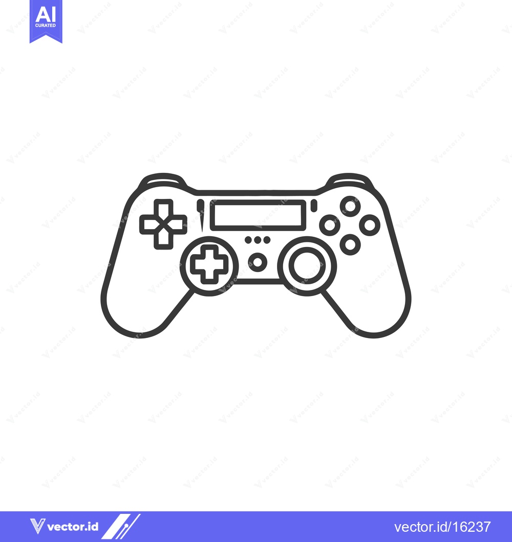 Premium Vector dari A line drawing of a video game controller