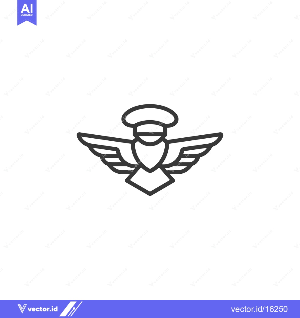 Premium Vector dari A line drawing of a winged figure with a hat