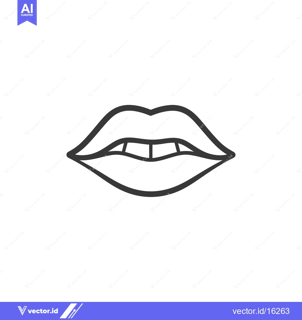 Premium Vector of A Line Drawing of Open Lips with Teeth Showing
