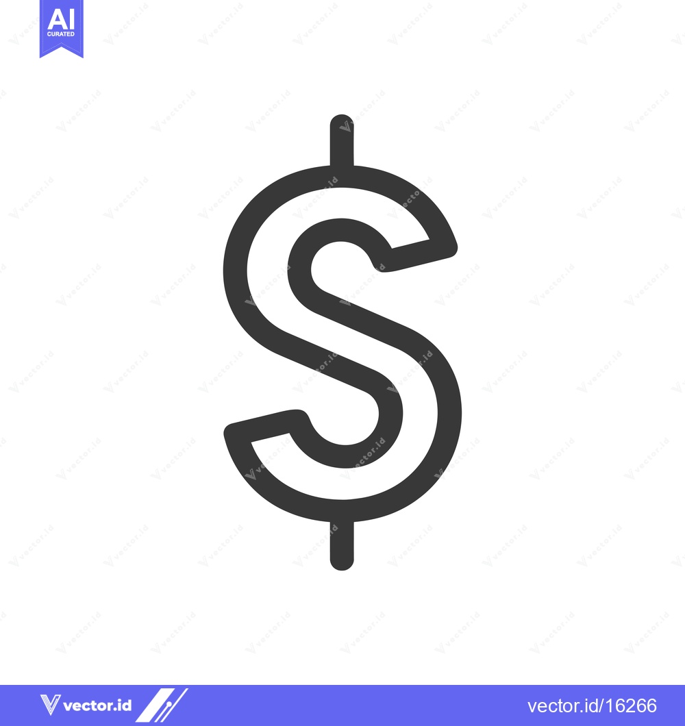 Premium Vector dari A line drawing of the US dollar symbol