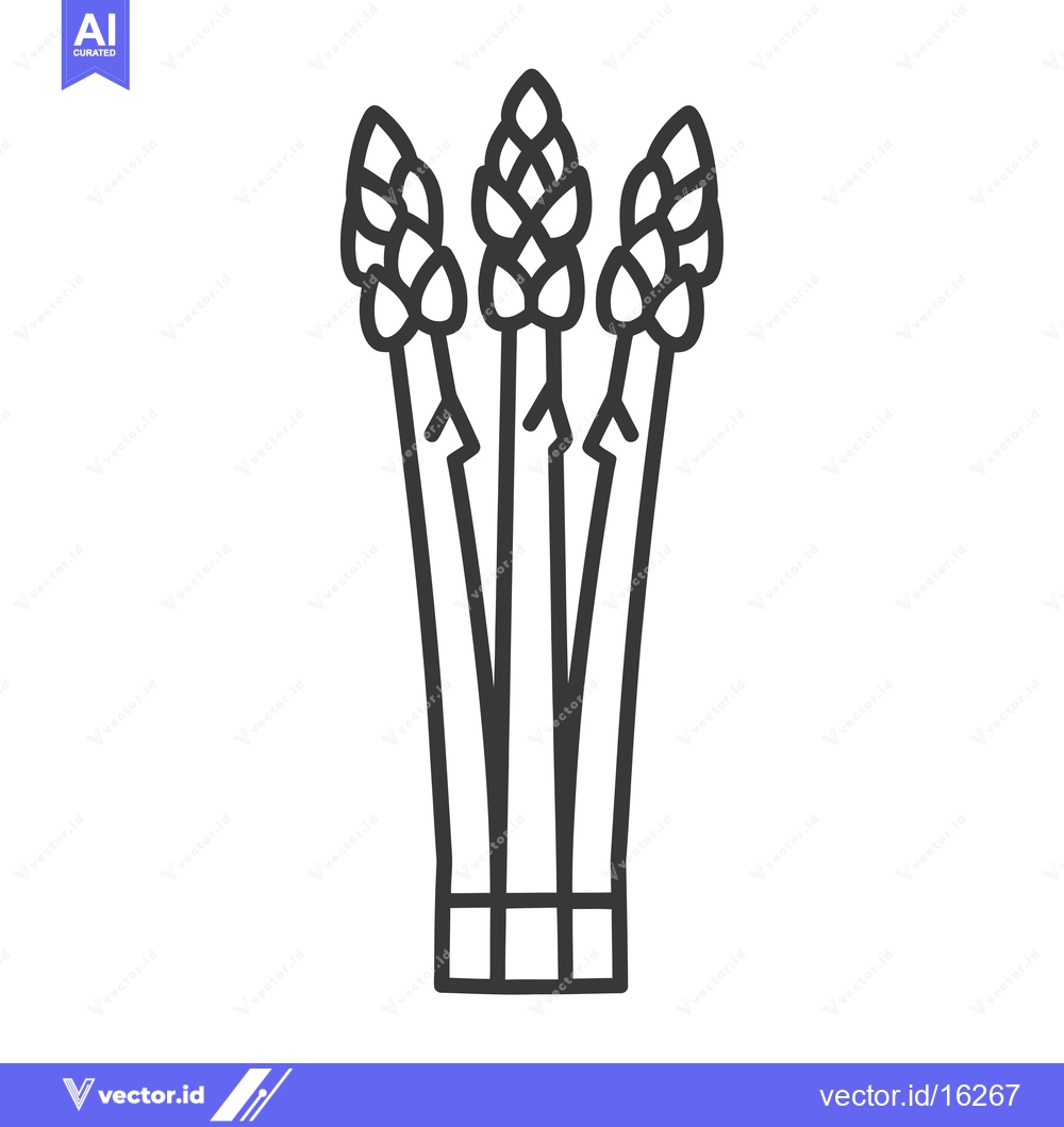Premium Vector dari A Line Drawing of Three Asparagus Spears