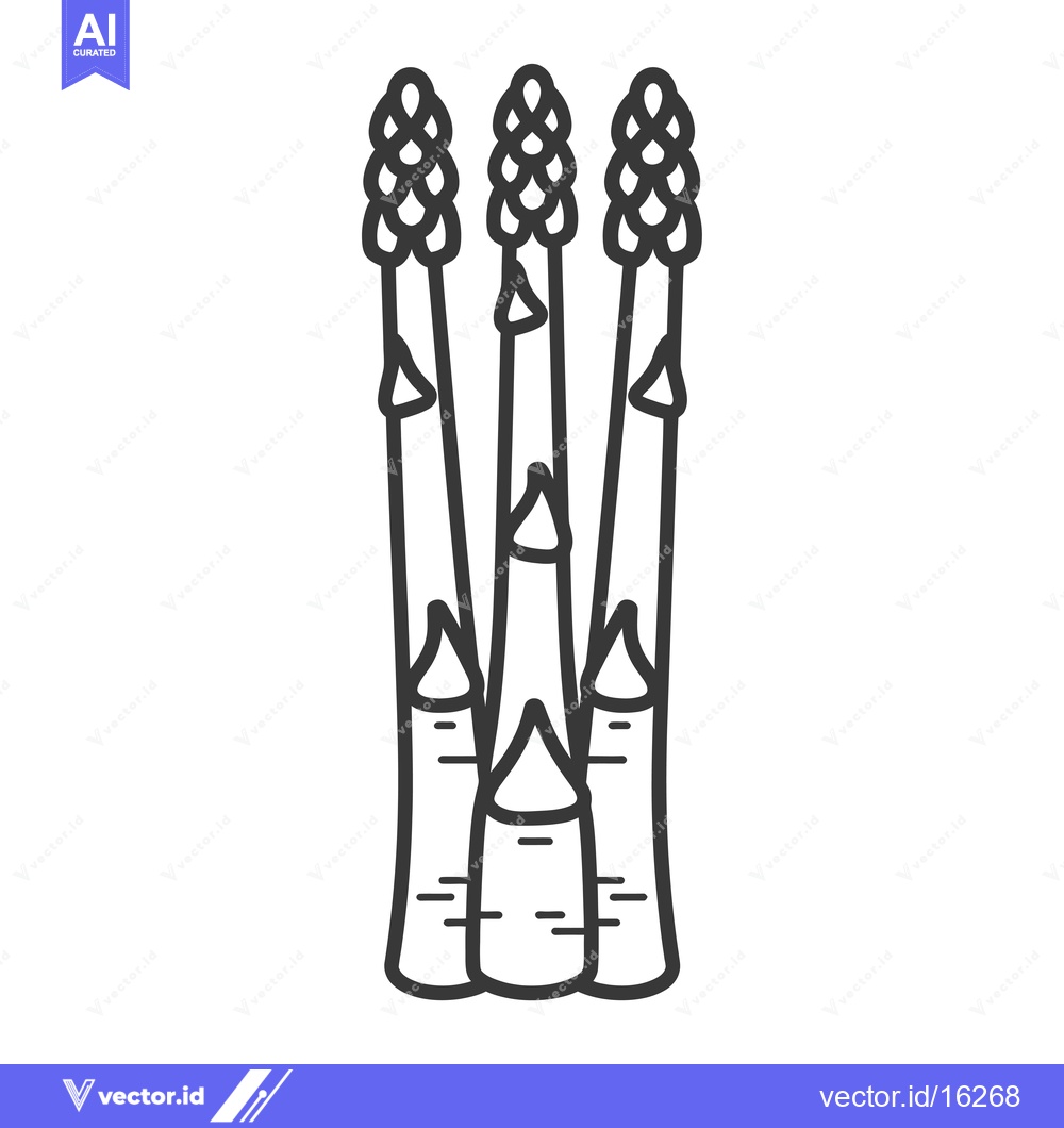 Premium Vector dari A Line Drawing of Three Asparagus Spears