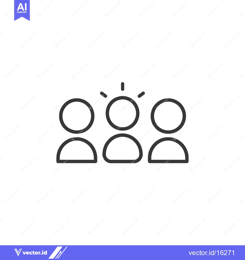 Premium Vector dari A Line Drawing of Three People with One Shining with an Idea