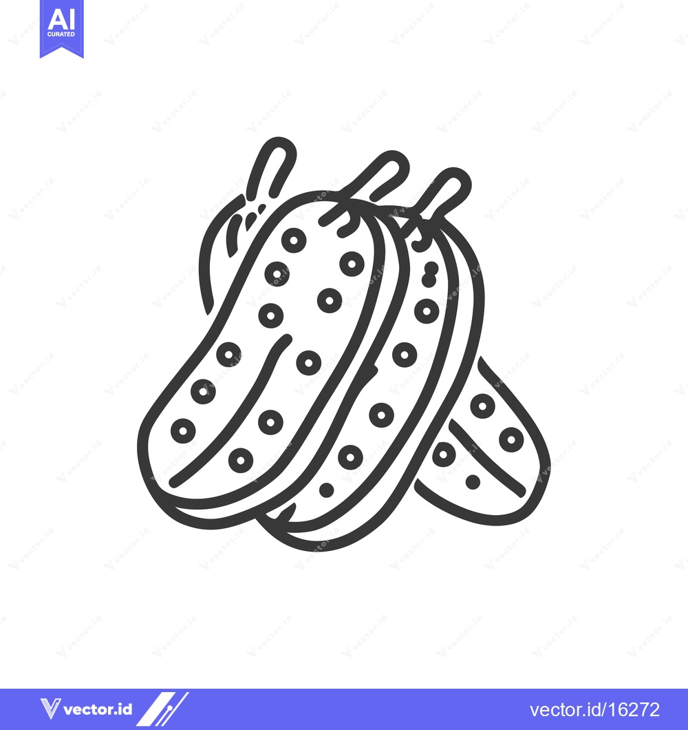 Premium Vector of A line drawing of three whole dill pickles