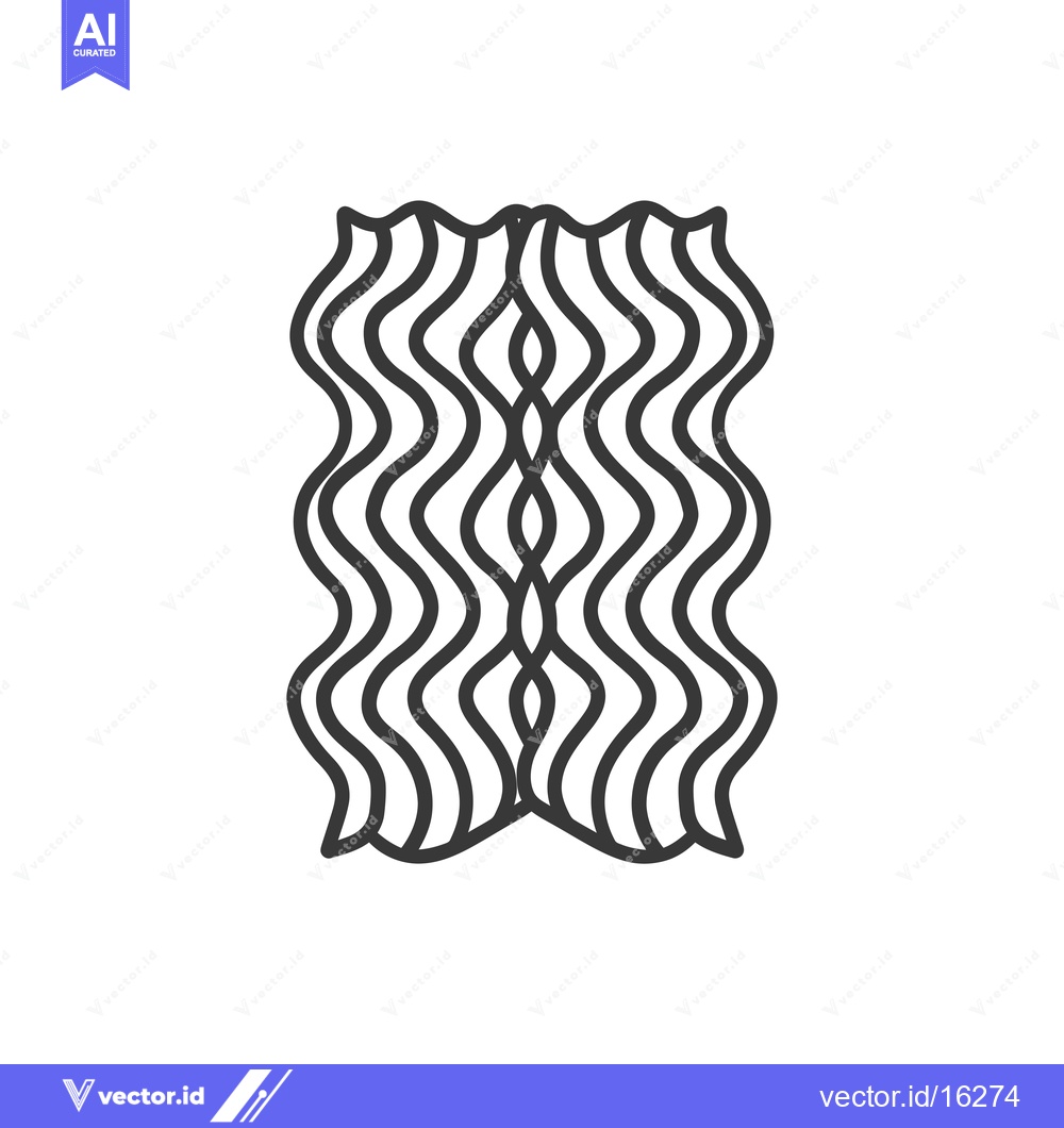 Premium Vector of A line drawing of two strips of bacon
