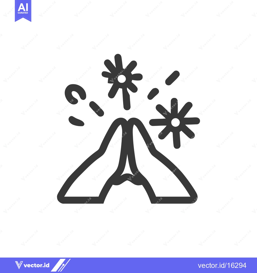 Premium Vector of Praying Hands with Sparkles Icon: Minimalist Graphic for Spirituality