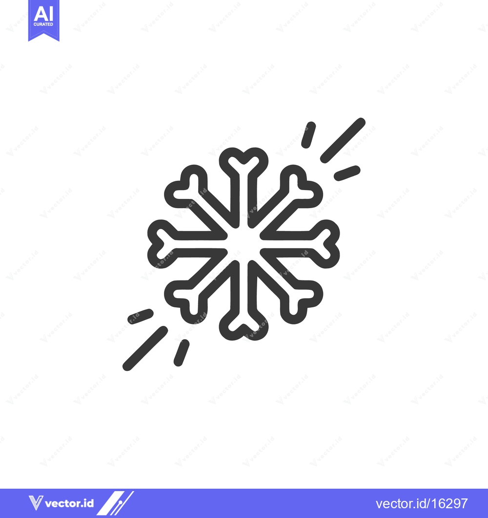 Premium Vector of Minimalist Snowflake Icon with Radiating Lines on White Background