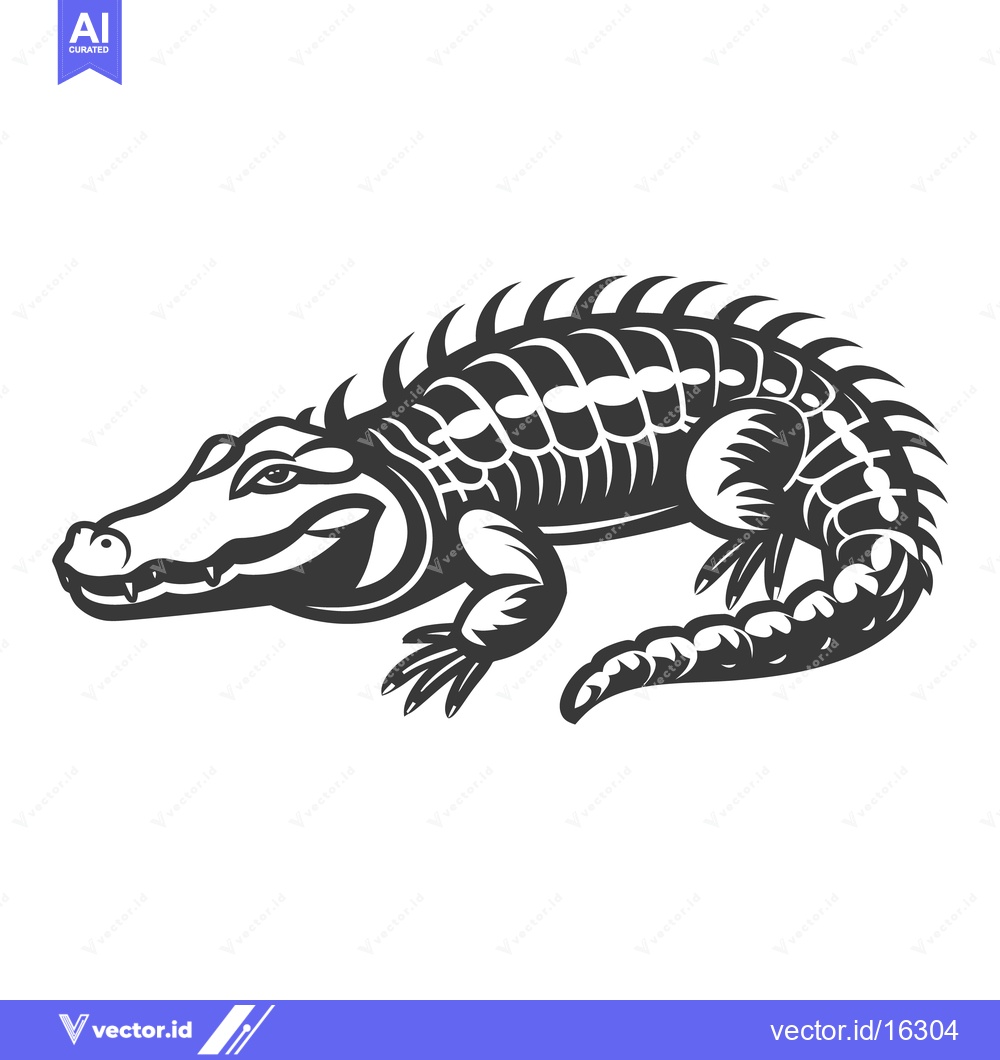 Premium Vector dari A monochrome illustration depicting a reptile with textured skin and d