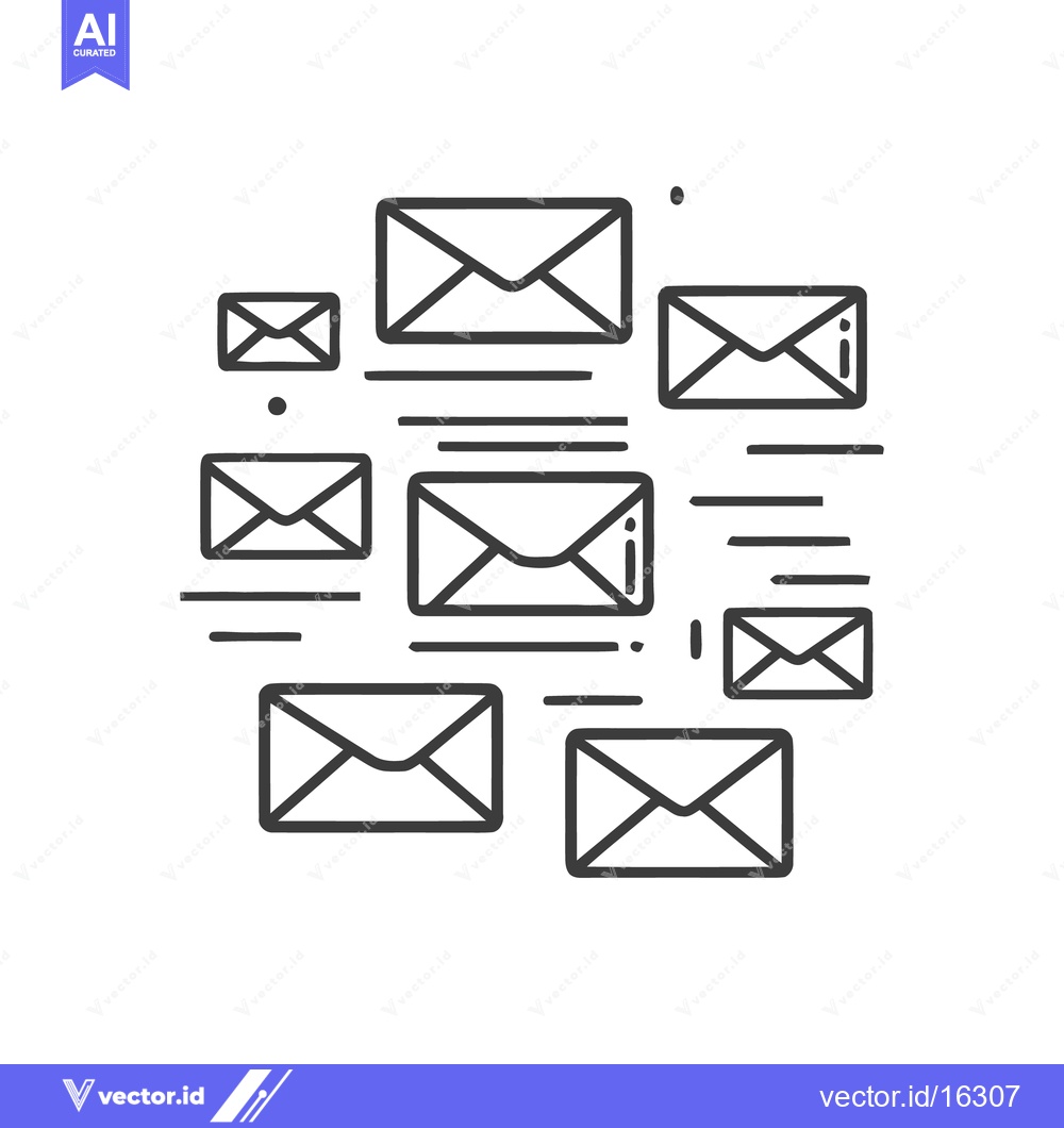 Premium Vector dari Minimalist Email Icon Pattern: Black and White Communication Design