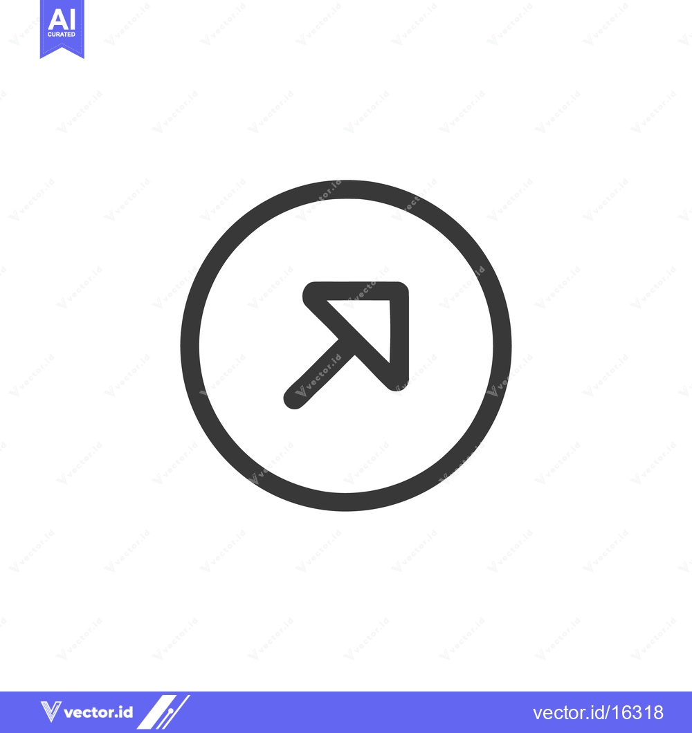 Premium Vector dari Upward Directional Arrow Inside Circle, Simple Icon on White Backgroun