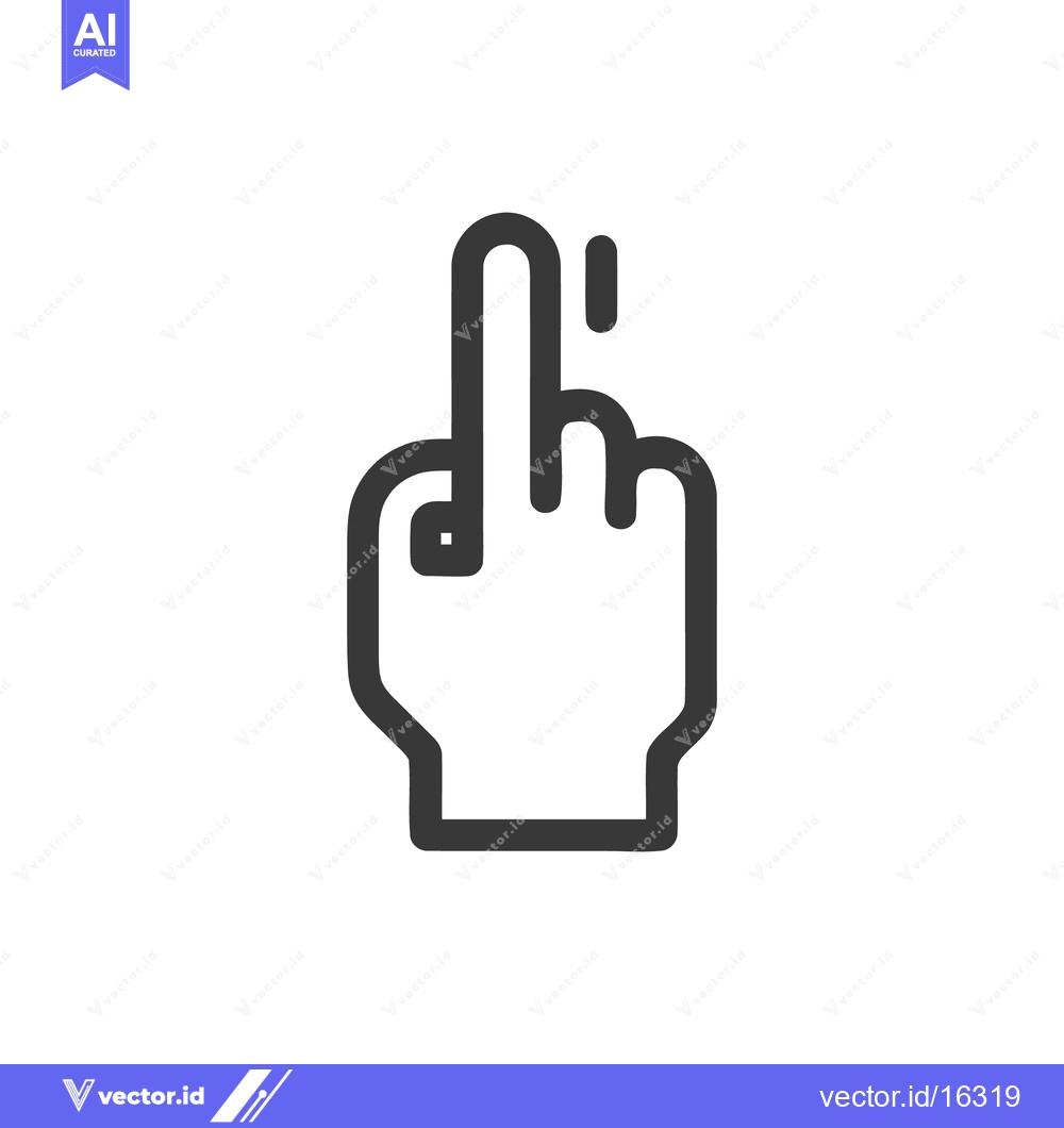 Premium Vector dari Middle Finger Gesture Icon: Bold Outline, Minimalist Design, Symbolic