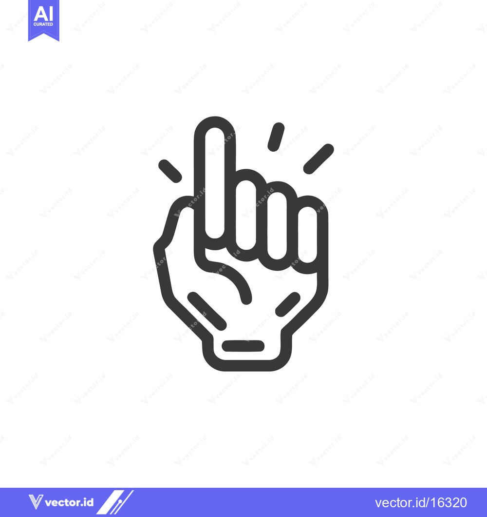 Premium Vector dari Hand with Index Finger Pointing Up, Idea Icon, Black Outline