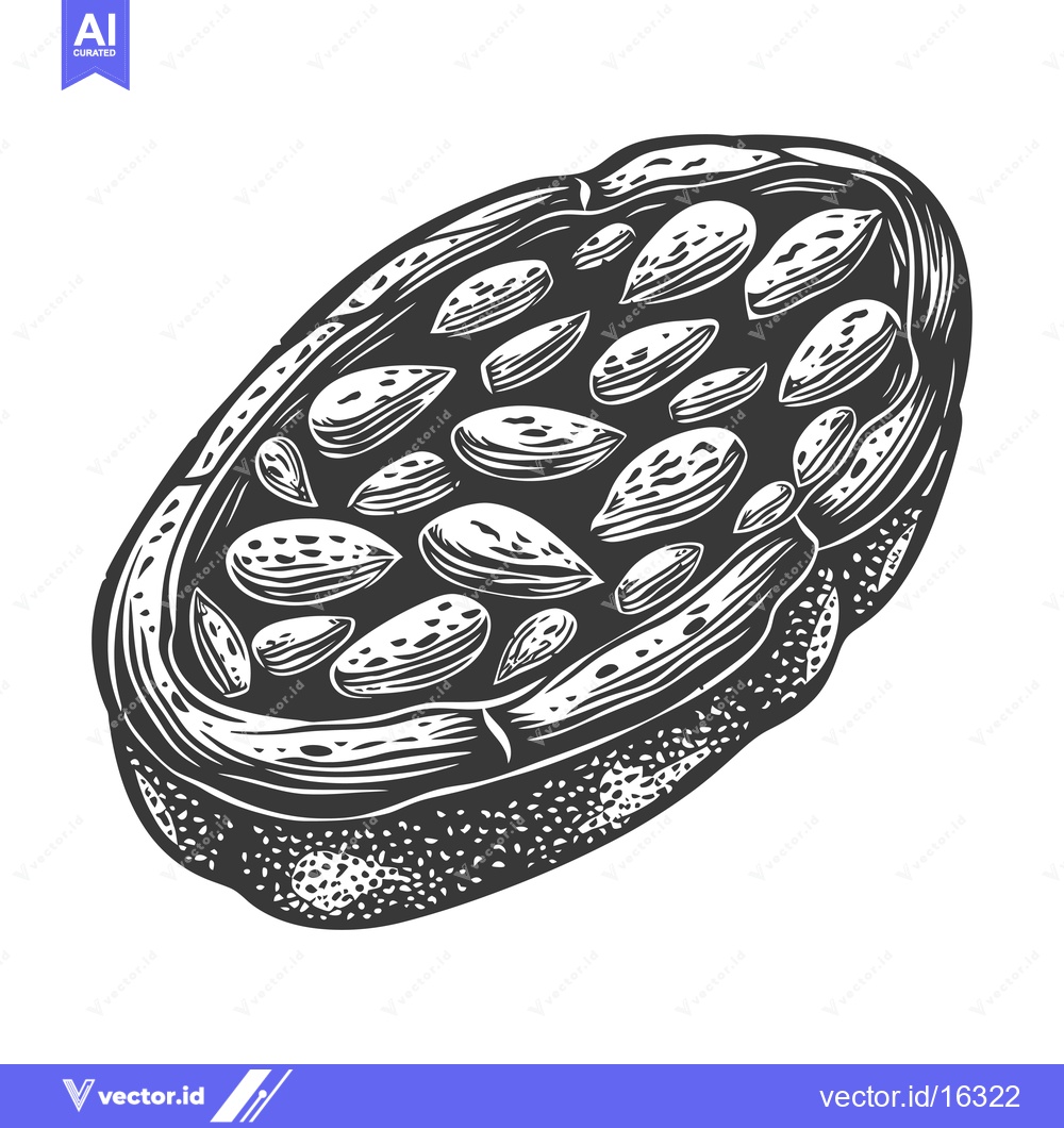 Premium Vector of Almond Slice Illustration Showing Numerous Almonds