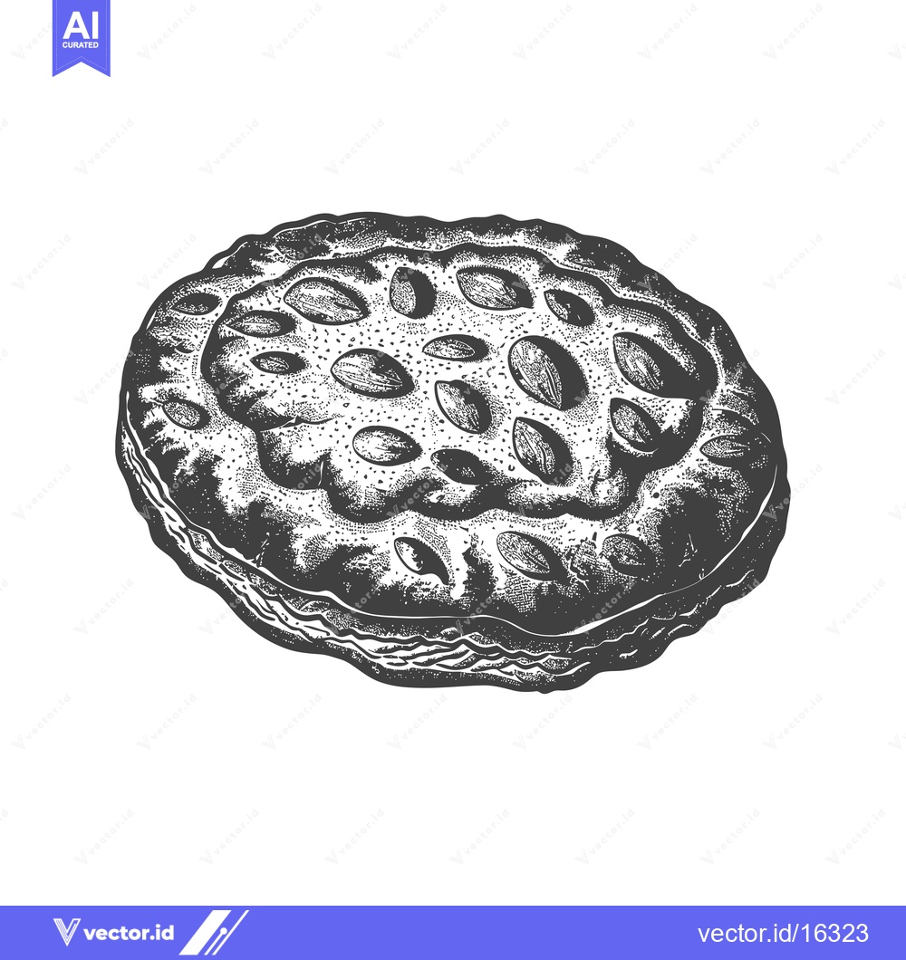 Premium Vector dari Almond Cookie Detailed Hand Drawn Illustration