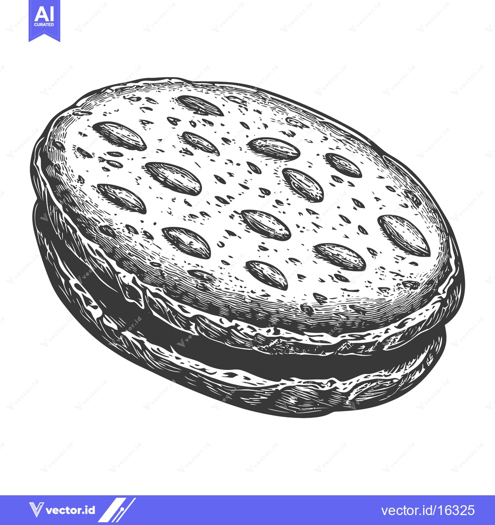 Premium Vector of Almond Cookie Delicious Sweet Treat Bakery Food