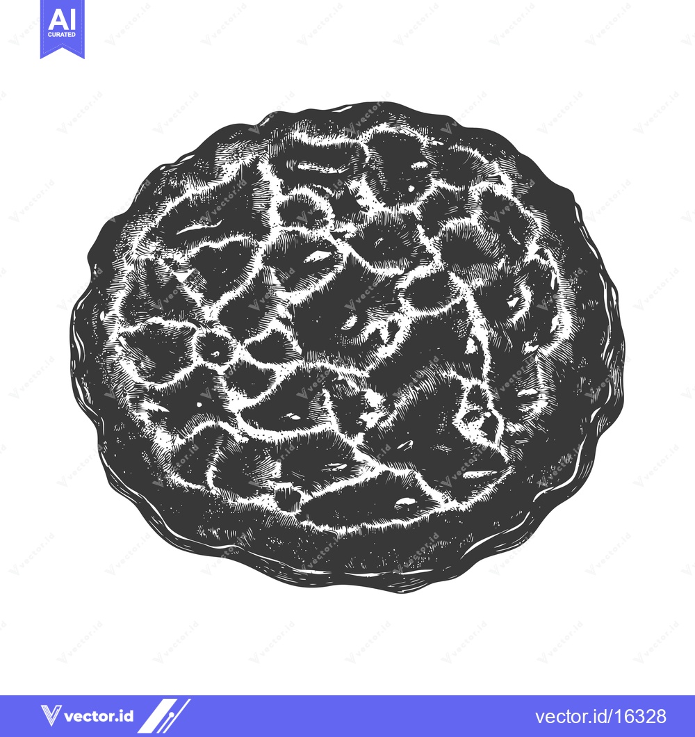 Premium Vector of A top view of a delicious fruit pie