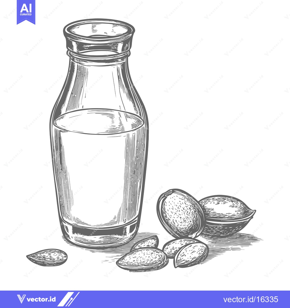 Premium Vector dari Glass Bottle of Pecan Oil with Pecans