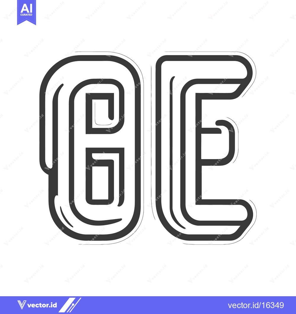 Premium Vector dari Black and white artistic stylized letters are displayed prominently on