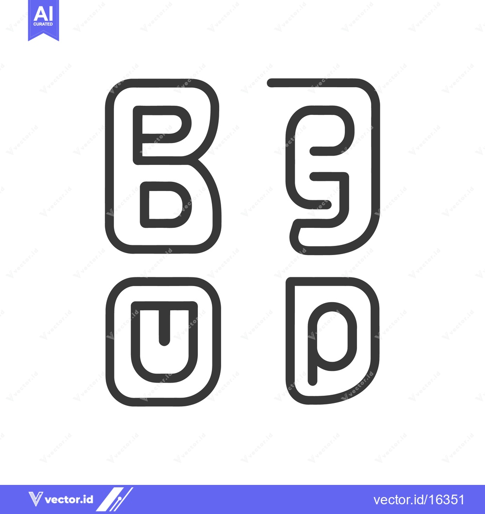 Premium Vector dari Four stylized letters presented in a minimalist and modern design styl