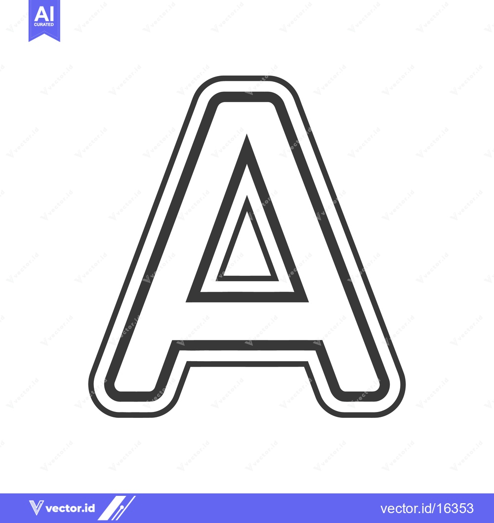 Premium Vector dari An outlined letter A with a triangular design inside