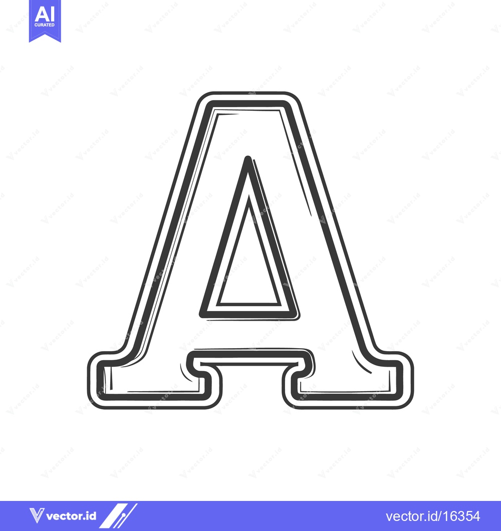 Premium Vector of The illustrated uppercase letter A against a clean white background