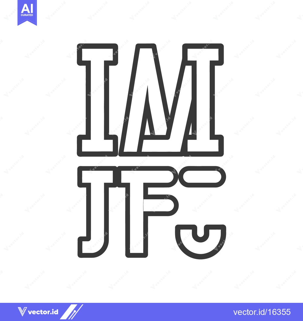Premium Vector dari Vertical Stacking Of Outlined Letters Arranged Against White Backgroun