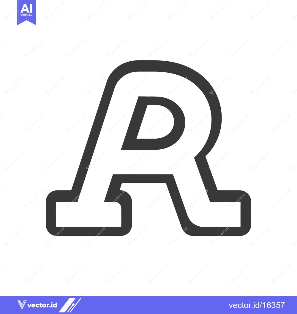 Premium Vector dari A bold capital letter R icon with a simple design