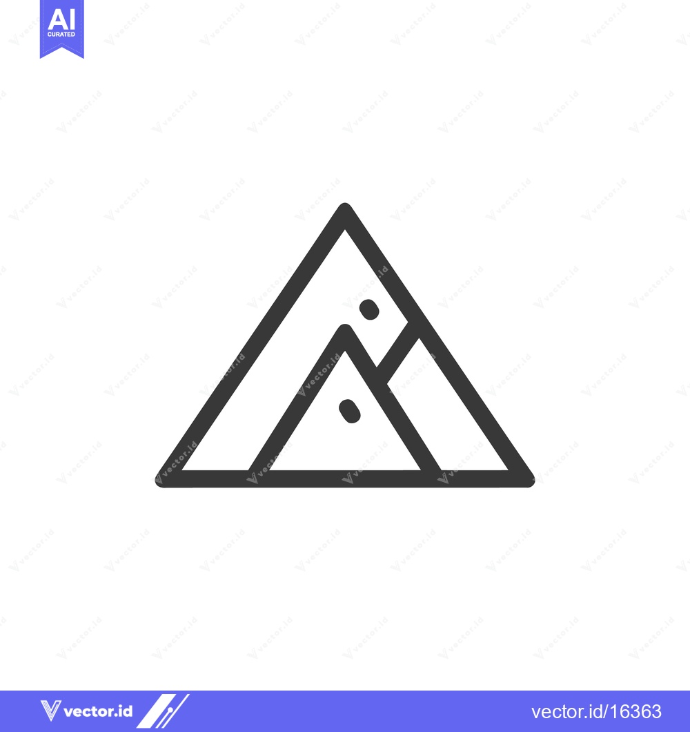 Premium Vector dari Minimalist Mountain Range Icon with Geometric Design and Clean Lines