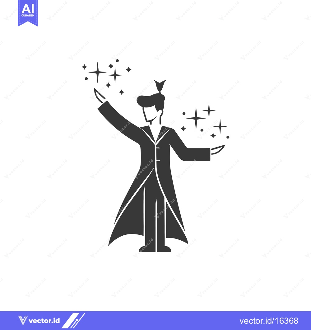 Premium Vector dari A Magician Performing Magic With Stars Around Him