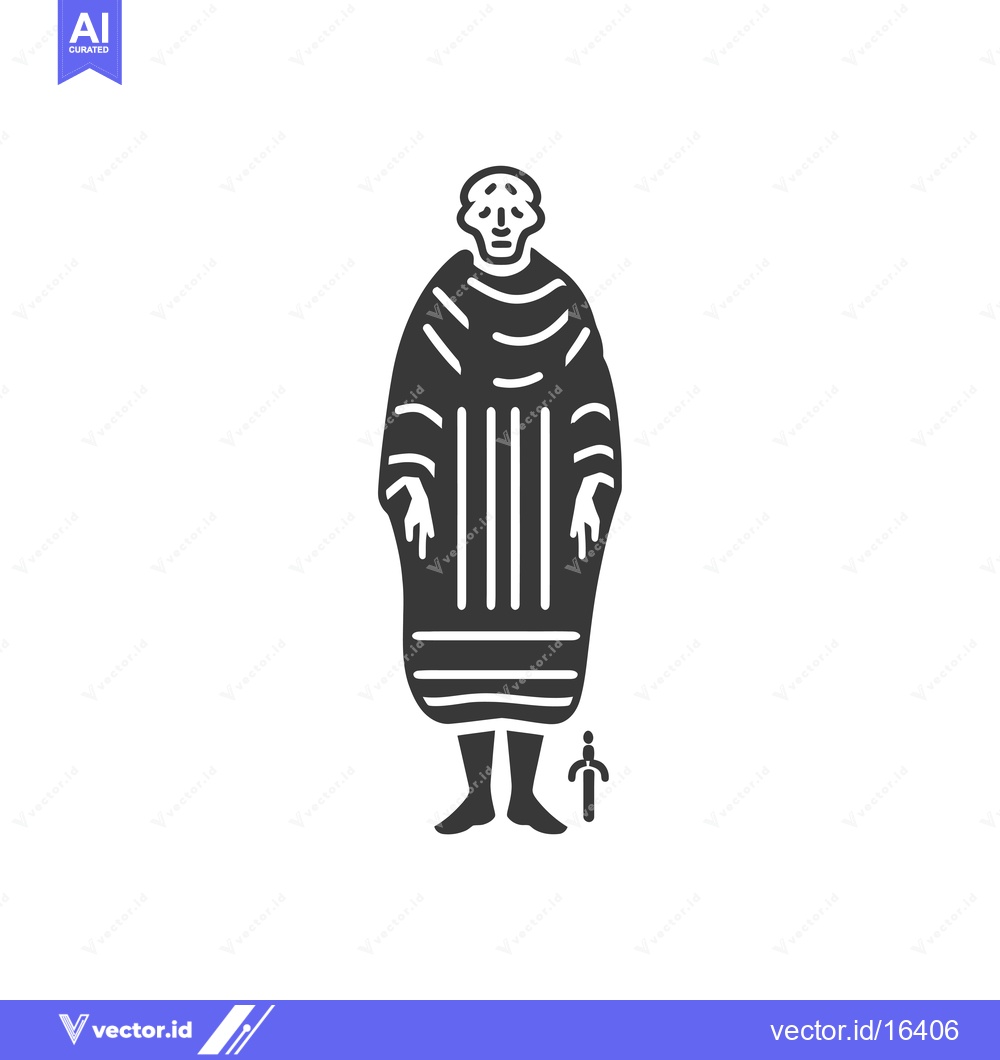Premium Vector dari A Man in a Striped Robe with a Sword at His Feet