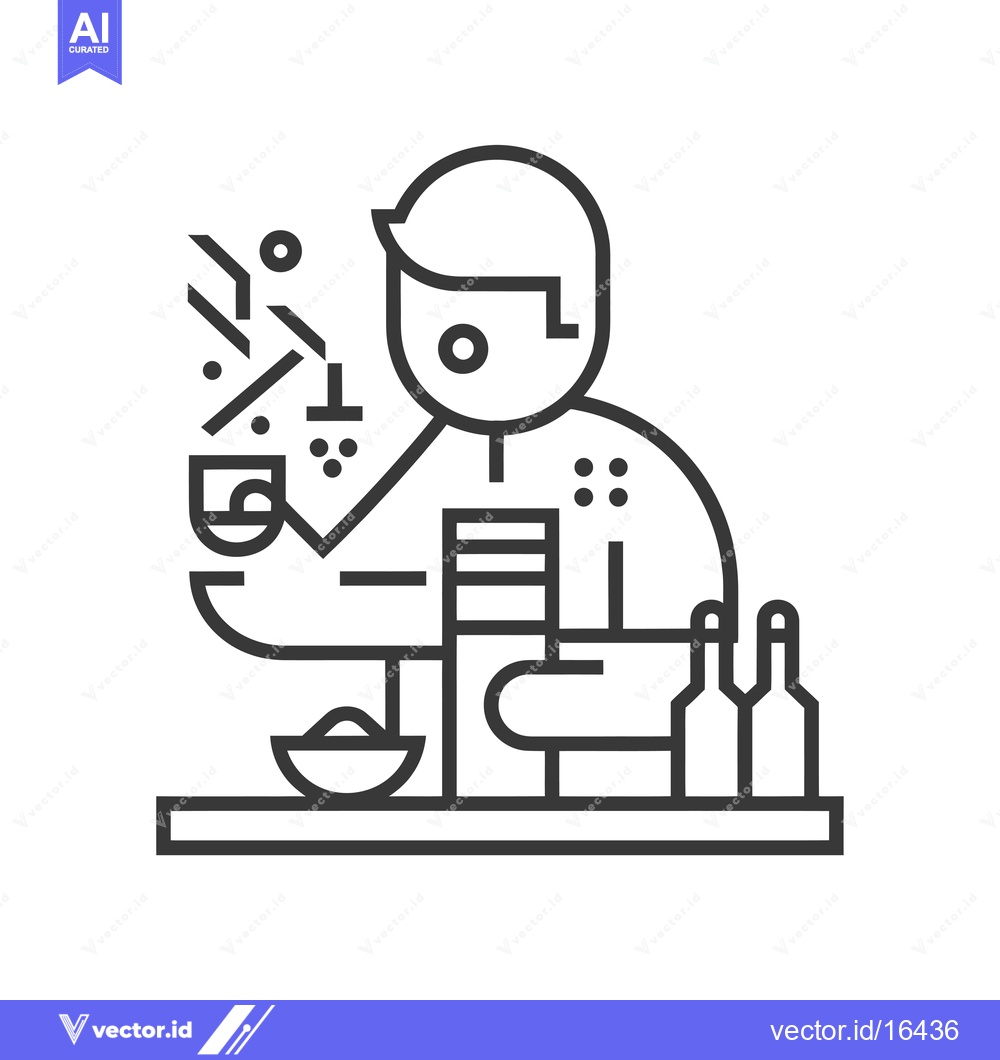 Premium Vector dari A Man Making a Drink with Multiple Ingredients