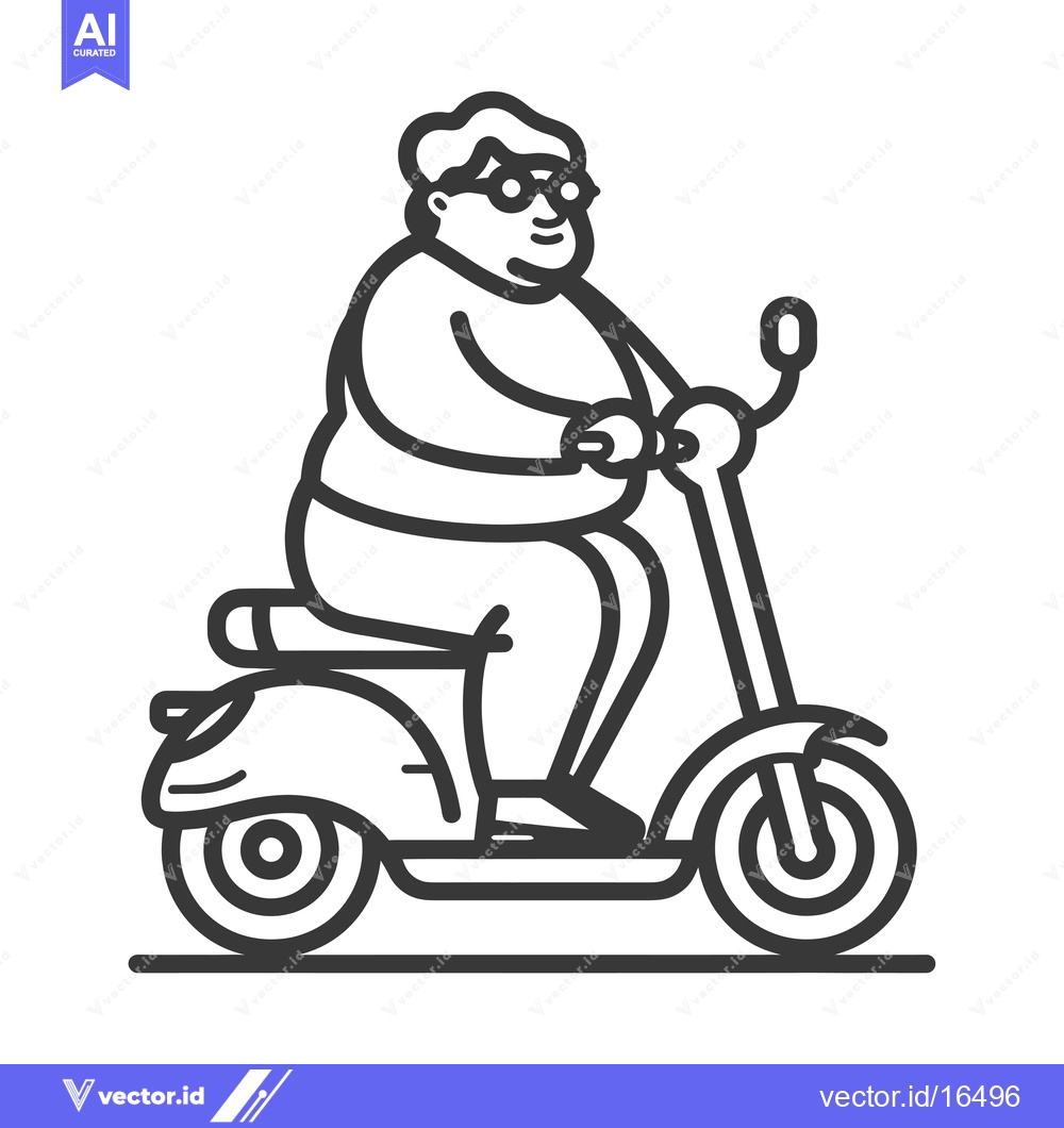 Premium Vector of A man with sunglasses riding a scooter