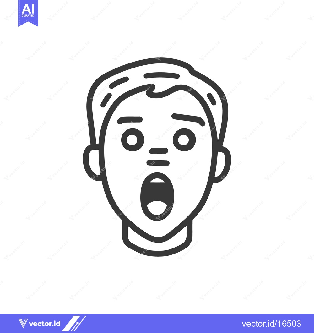 Premium Vector dari Black and white line art shows surprised human face