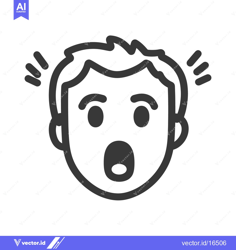 Premium Vector dari A simple line drawing of a surprised person looking shocked
