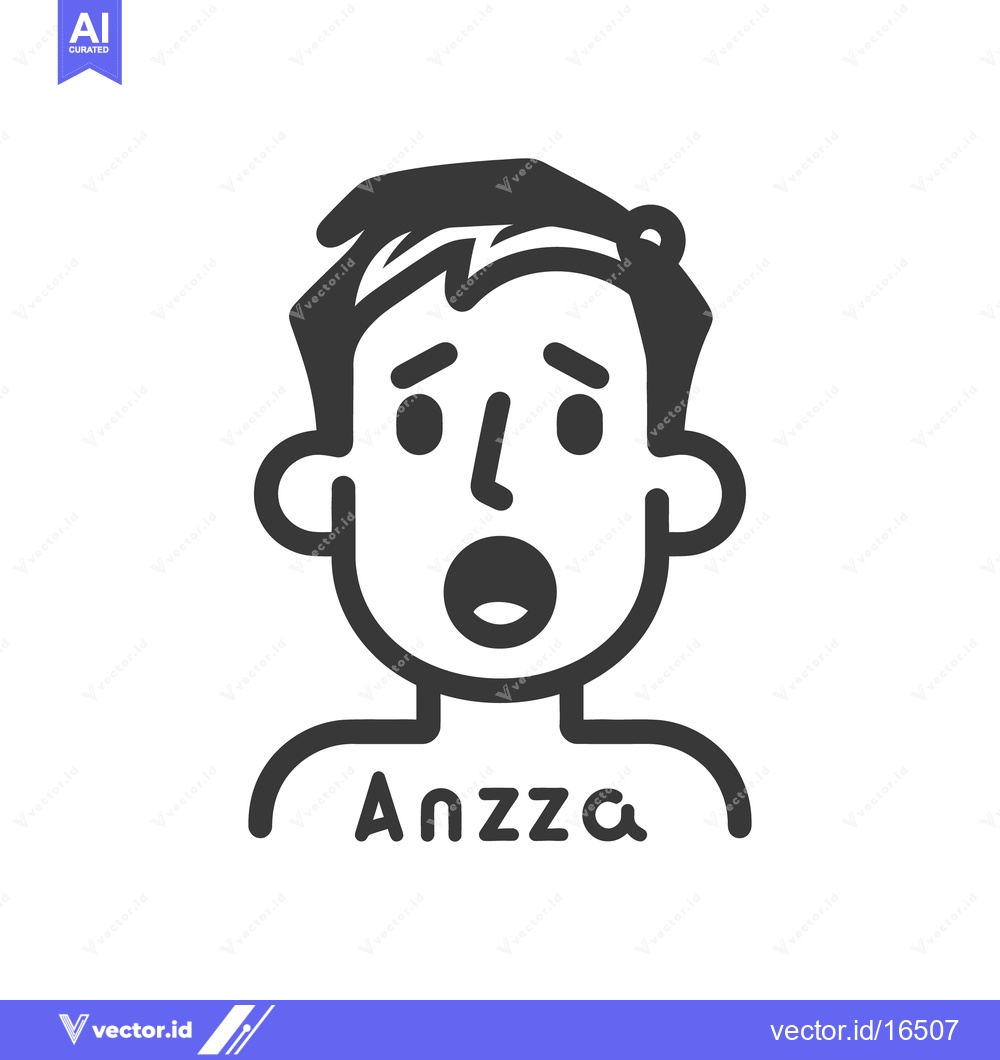 Premium Vector dari A simplified cartoon drawing of a surprised person