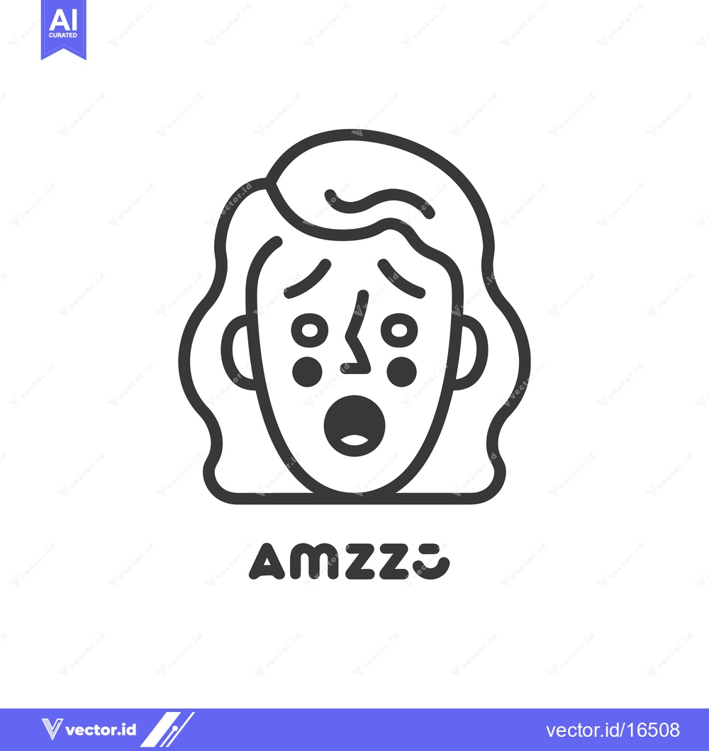 Premium Vector dari A minimalistic vector illustration of a surprised woman with open mout