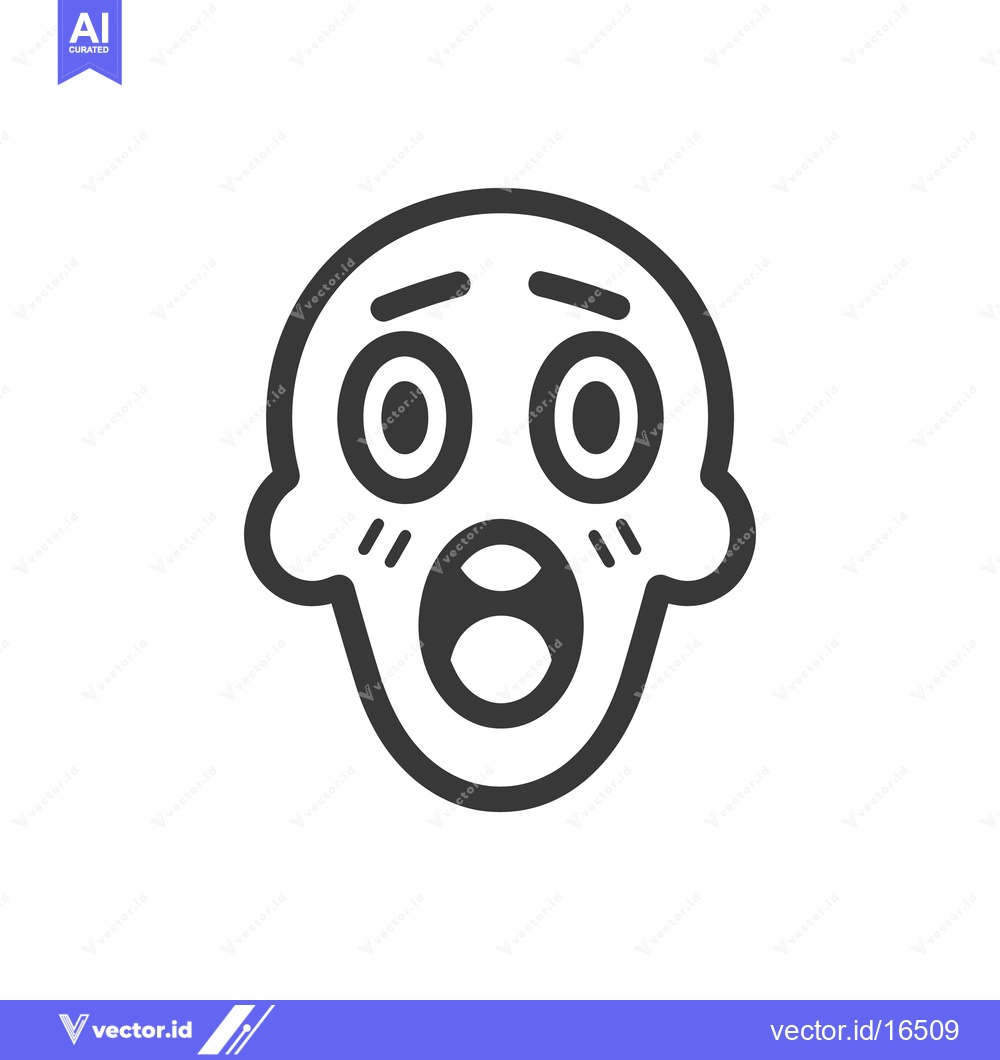 Premium Vector dari A simple black outlined illustration depicting an expression of shock