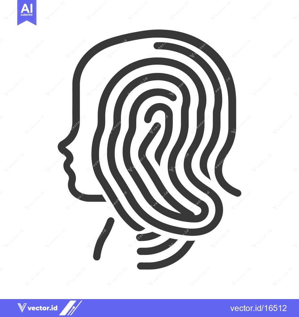 Premium Vector dari A detailed outline of a human profile with fingerprint patterns
