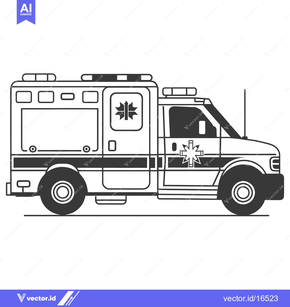 Premium Vector of A side view illustration showing a modern emergency medical service ve
