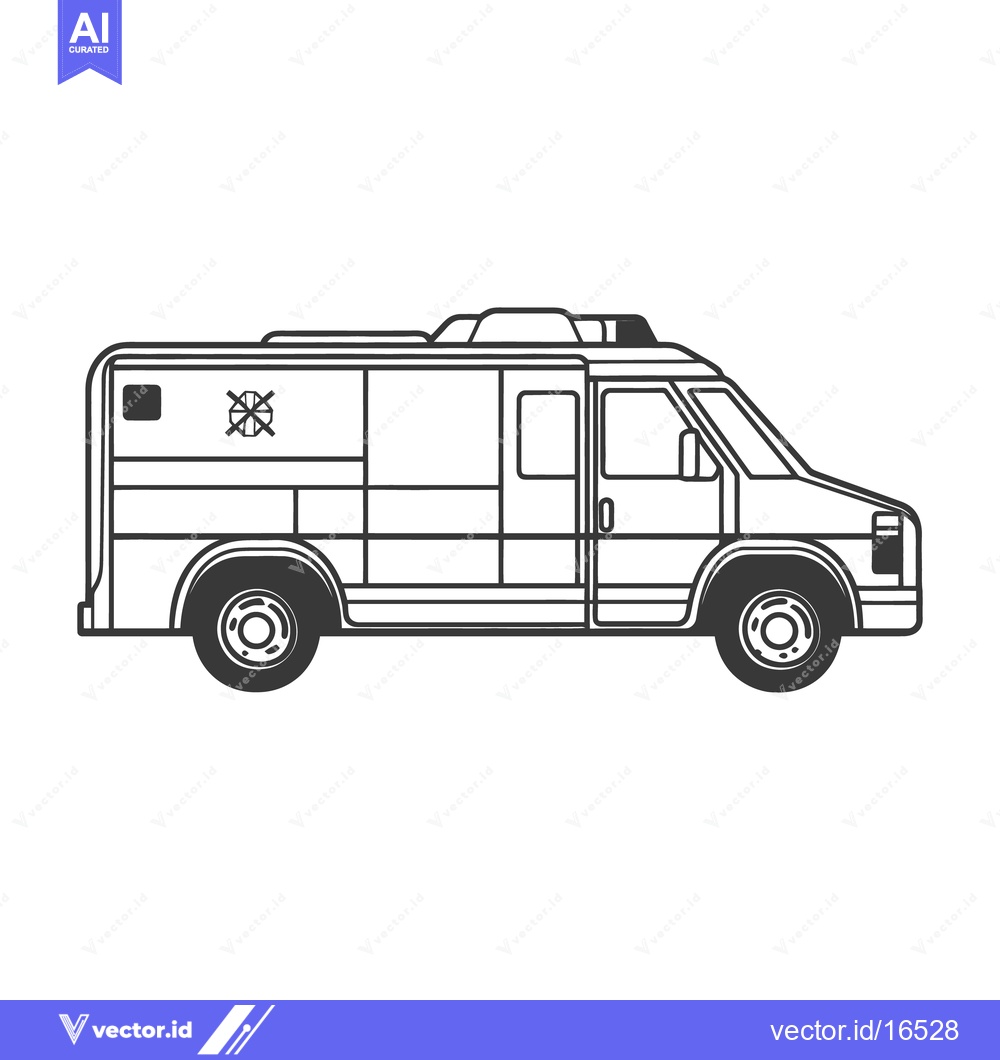 Premium Vector of An armored vehicle silhouette illustration in a simple and graphic sty