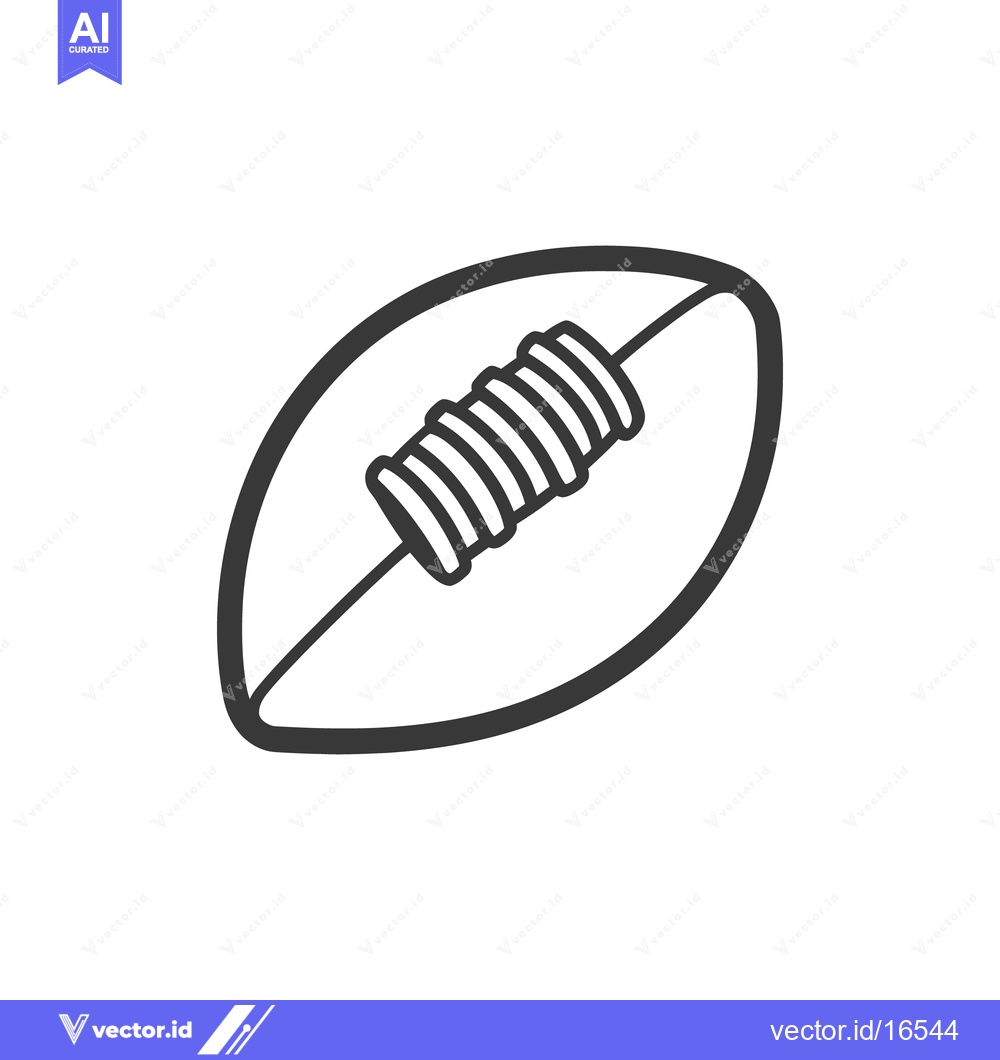 Premium Vector of Simple black and white illustration depicts a football shape