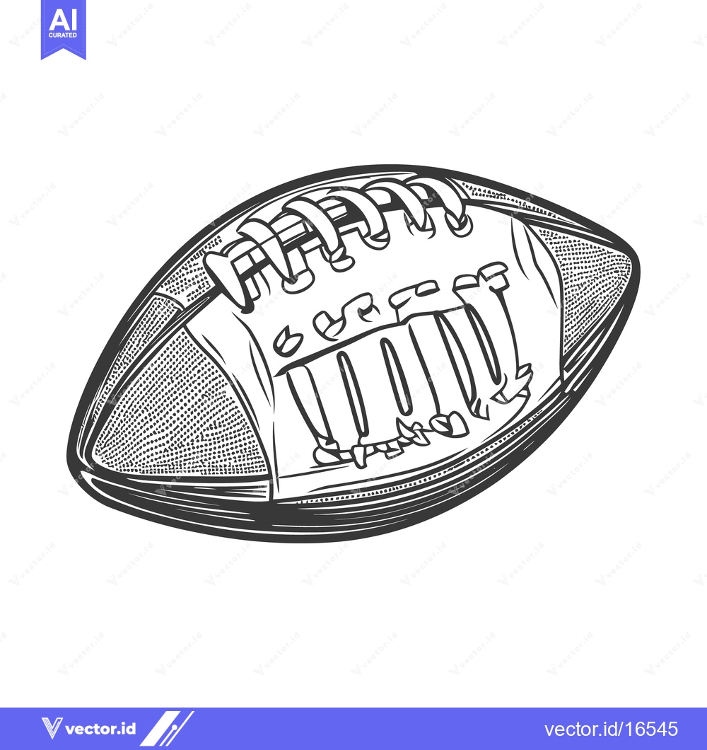 Premium Vector dari A Detailed Black And White Drawing Of An American Football