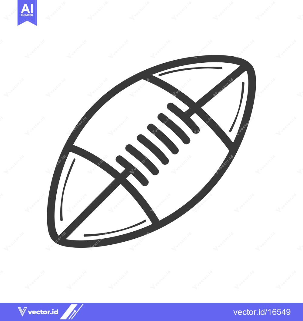 Premium Vector of Simple outline depiction of an oval shaped American football