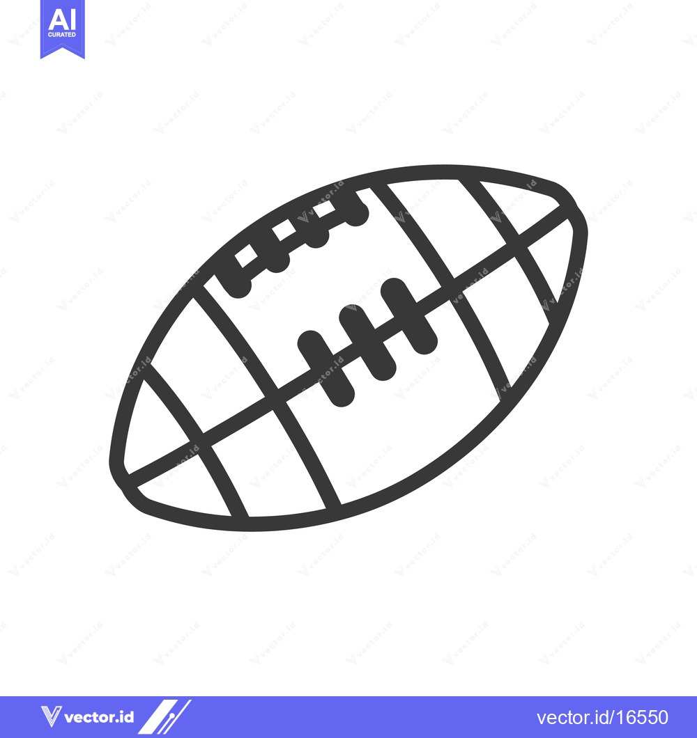 Premium Vector dari An illustration showcasing a simple black outline of a football