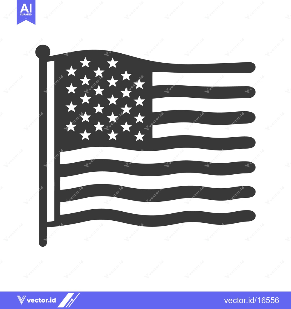 Premium Vector dari A waving flag of the United States of America with stars