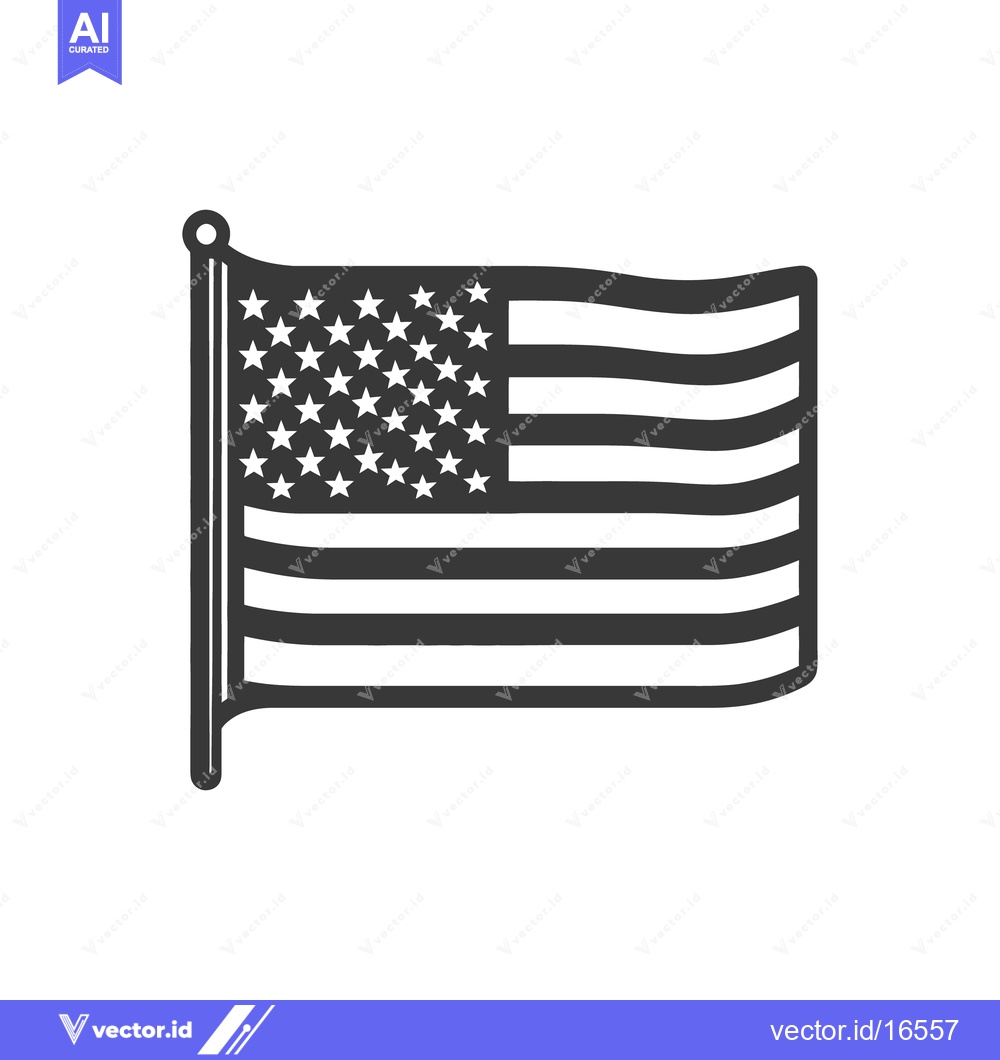 Premium Vector of A simple monochrome illustration depicting the national flag waving