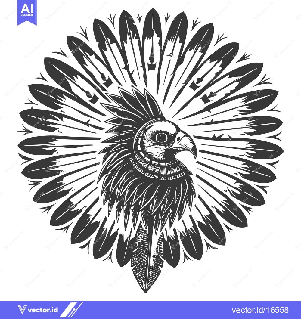 Premium Vector dari Eagle Head with Feathers