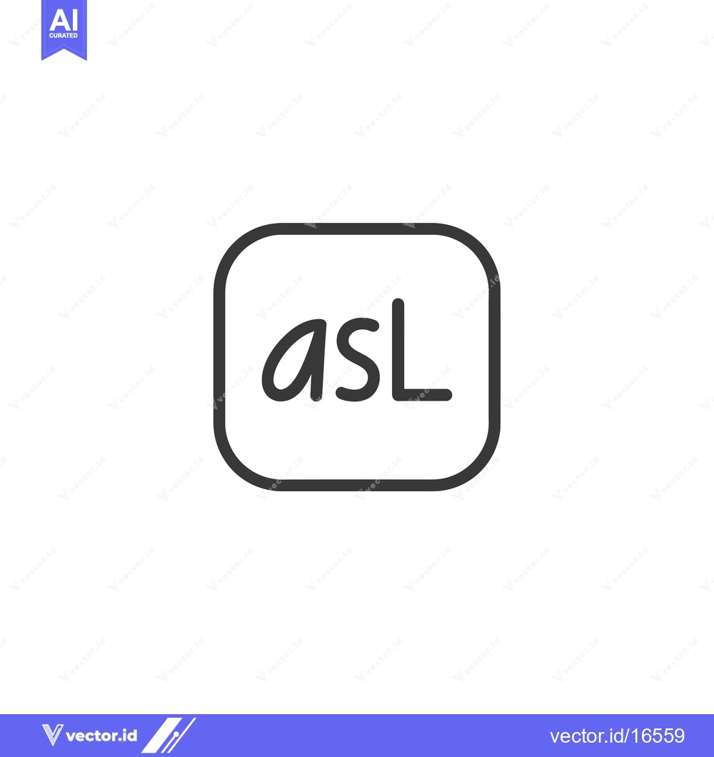 Premium Vector dari American Sign Language Icon in a Square